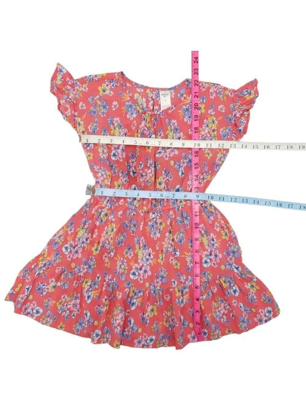 Girls OshKosh B'gosh Casual Dress Size 5 Pink Floral - Picture 5 of 6